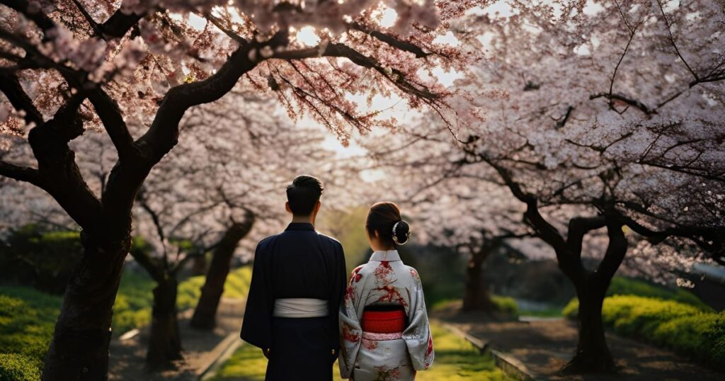 着物の男女