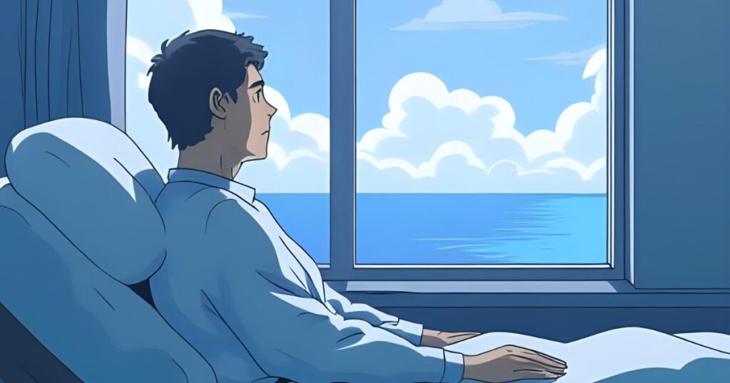 病室の男性