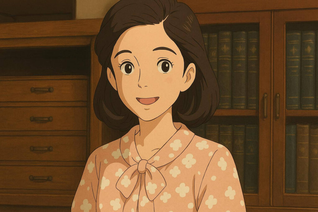 鞠子風の女性