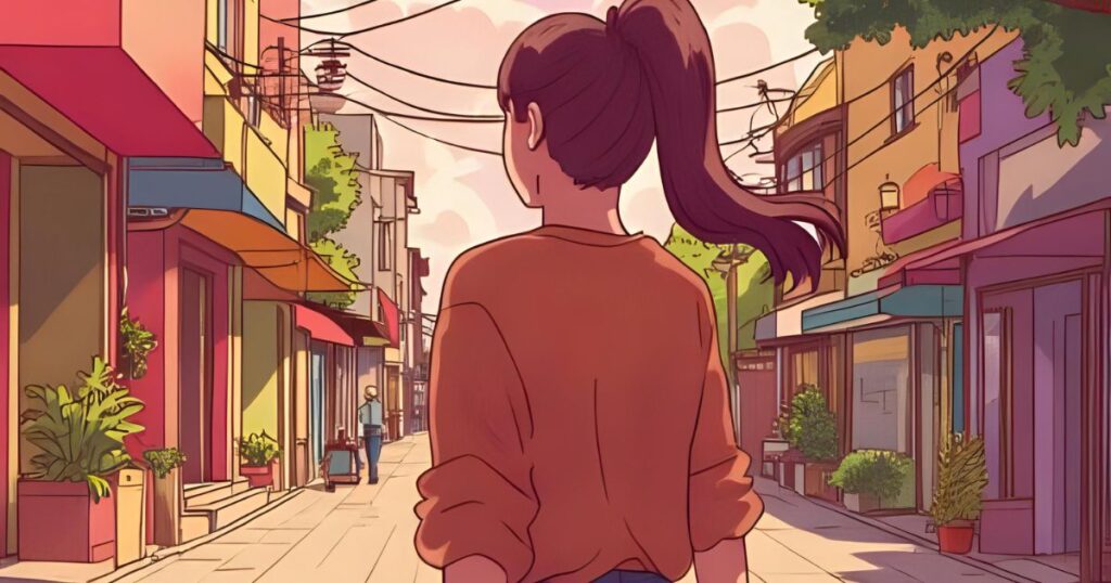 ポニーテールの女性