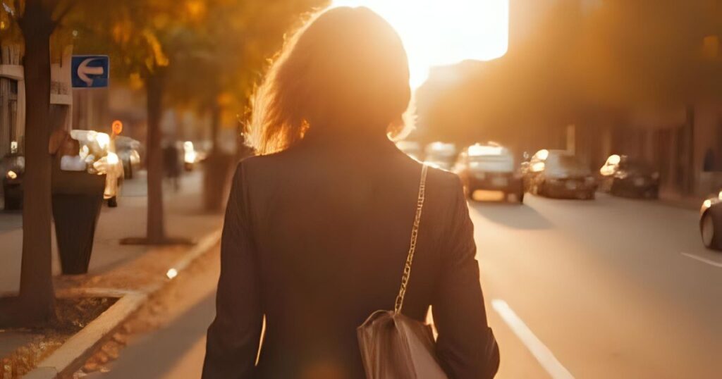 女性の後ろ姿