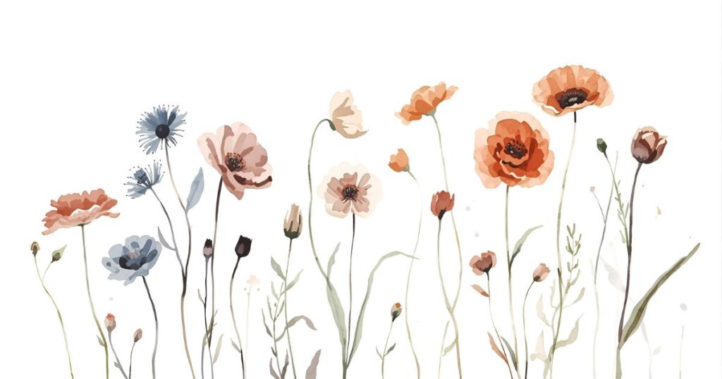 線画の花
