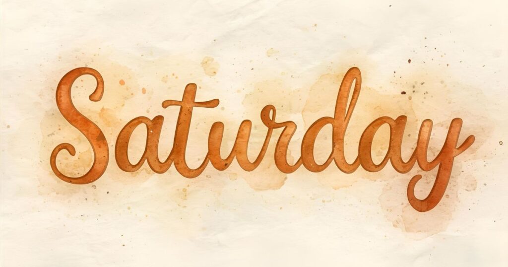 Saturdayの文字