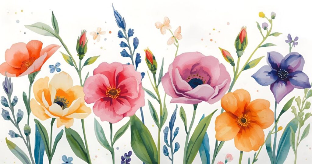 パステルカラーの花