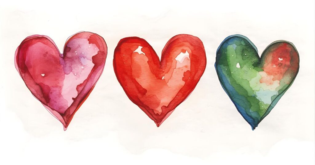 カラフルなハート