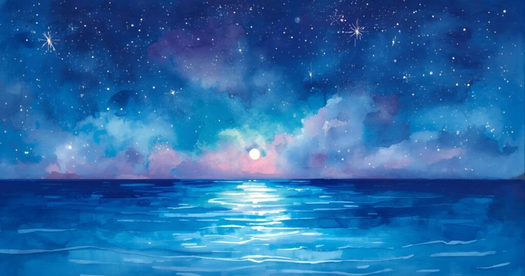 星空と海