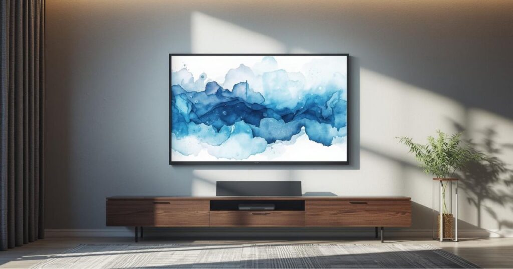 壁掛けのテレビ