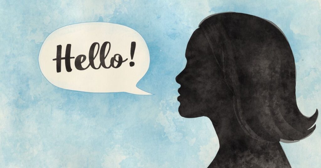 英語を話す女性