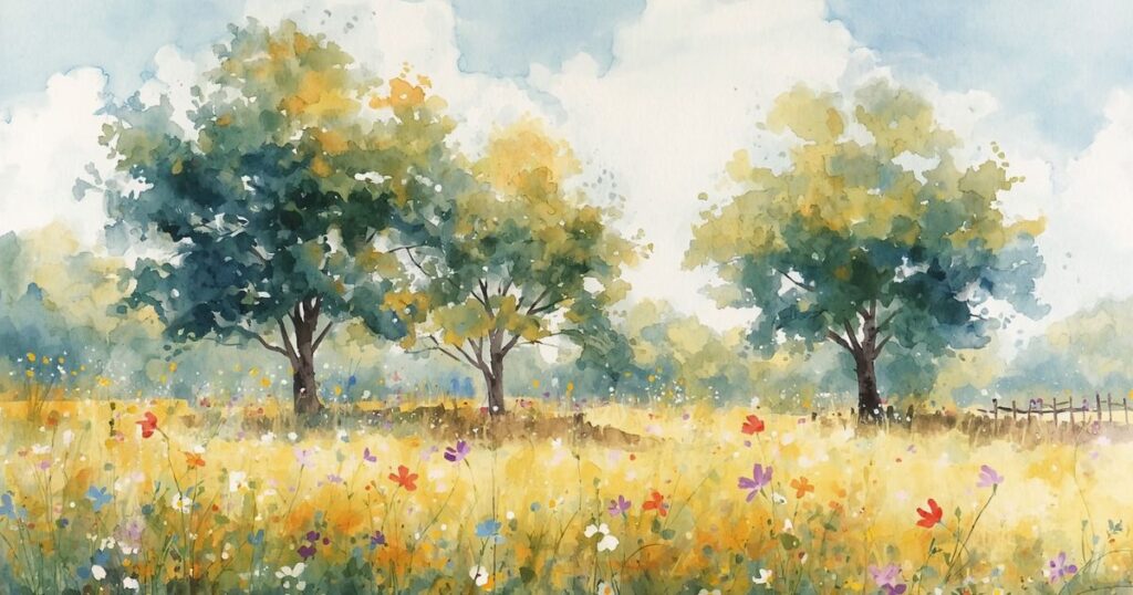 風になびかれる木々