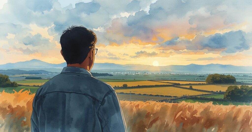 自然の中にいる男性